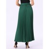 Allegra K Women's Flowy Pleated Elastic High Waist with Belt A-line Skirt - 3 of 4