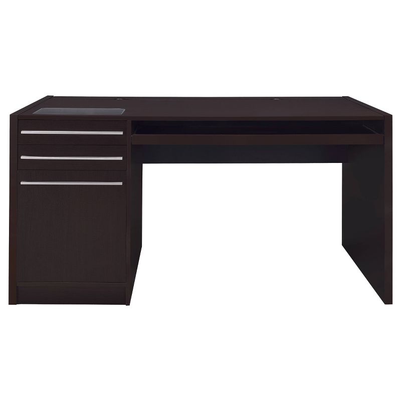 Halston 3 Drawer Office Desk Cappuccino - Coaster, 5 of 13