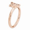 Black Bow Jewelry Rose Gold Tone Sterling Silver .015 Ctw Diamond Butterfly Stack Ring - 3 of 4