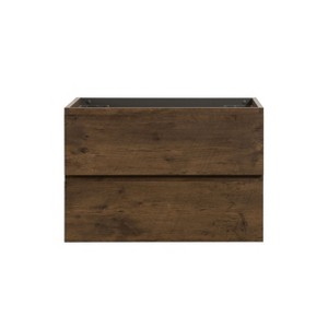 DOMETOUR Alice-30W-105,Wall mount cabinet WITHOUT basin, Walnut color, With two drawers, Pre-assembled - 1 of 4