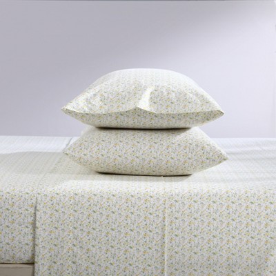 Evie Sungold Floral Cotton Percale King Sheet Set