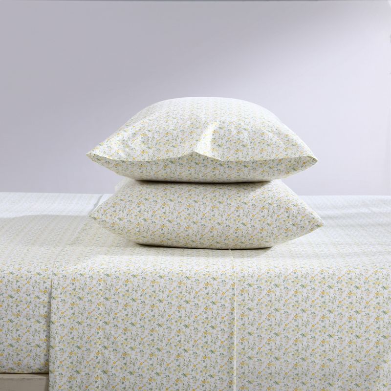 Laura Ashley Cotton Percale Printed Sheet Collection - Deep Pocket -Soft & Cool Feel, 5 of 10