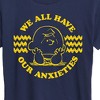 Women's - Peanuts - We All Have Our Anxieties Short Sleeve Graphic T-Shirt - 2 of 4