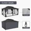Hardtop Gazebo - Outdoor Metal Pavilion with Galvanized Steel and Aluminum Frame, Double Roof Canopy with Netting and Curtains -Ideal for Patio - 2 of 4