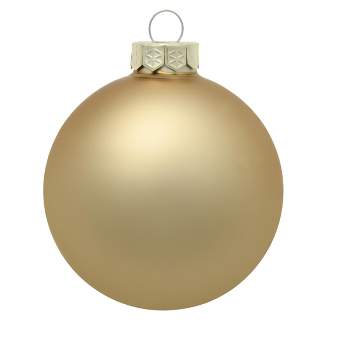 Northlight Matte Finish Glass Christmas Ball Ornaments 3.25" (80mm) - Gold - 8ct