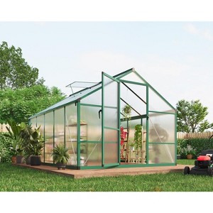 homfan Greenhouse for Outdoors,Polycarbonate Greenhouse with Roof Vent, Aluminum Walk-in Greenhouse for Outside Garden Backyard, Patio, Lawn - 1 of 4