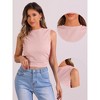 Allegra K Women's Sleeveless Crew Neck Side Ruched Waffle Knit Casual Tank Top - 2 of 4