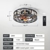Caged Ceiling Fan, Low Profile Flush Mount Farmhouse Modern Ceiling Fans, 6 Speeds Reversible Blades, 5 LED Bulbs Included for Bedroom Living Room - 3 of 4