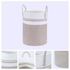Unique Bargains Handcrafted Cotton Rope Widened Handles Storage Basket for Blankets, Clothes - 3 of 4