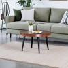 Maggift Patio End Tables, Modern Round Coffee Table - Annular Texture, Round Dining Table for 4 for Office, Lounge, Brown, 23.6"*23.6"*14.5" - 2 of 4
