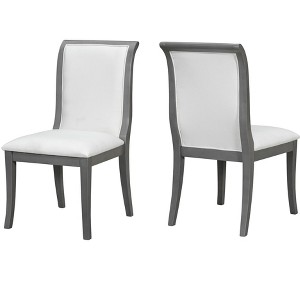 Set of 2 Dining Chair Upholstered Dinner Chair Armless Chairs with Padded Seat, Solid Hardwood Frame - Modernluxe - 1 of 4