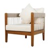 BEAFUP Acacia Wood Outdoor Club Chair with Rope Accents & Curved Backrest - Water-Resistant  Patio Chair with Removable Cushions for Porch - 4 of 4
