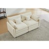 NicBex Couches for Living Room Modular Sectional 2-Seater Sofa Modern Upholstered Sofa Couch with Cushion Pillows for Bedroom Apartment, Beige - 3 of 4