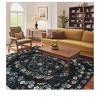 Machine Washable Insect Botanical Area Rugs For Living Room Non Slip Low Pile Foldable Modern Floral Printed Accent Rug Stain Resistant Non Shedding - 2 of 4