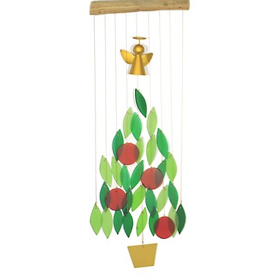 Home & Garden 31.0" Angel Christmas Tree Chime Handcrafted Wind Gold Crest Distributing  -  Bells And Wind Chimes