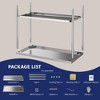 Stainless Steel 2 Tier Work Table with Wheels,Kitchen Prep Table with Undershelf&Pre-Assembled Feet,Utility Tables for Restaurant,Home,Workshop - 4 of 4