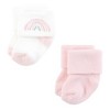 Hudson Baby Infant Girl Cotton Rich Newborn and Terry Socks, Pastel Sun And Rainbow - 3 of 4
