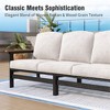 All Weather HDPE Outdoor Patio Furniture Conversation Set with Beige Cushions and Coffee Table - 2 of 4