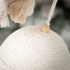 5"H and 4"H Sullivans Boho Cream Tassel Ornament - Set of 2  White Christmas Ornaments - 2 of 2