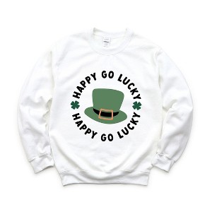 Simply Sage Market Women's Graphic Sweatshirt Happy Go Lucky Hat - 1 of 4