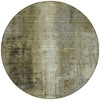 Olive Green And Ivory Abstract Washable Indoor Outdoor Area Rug - 4 of 4