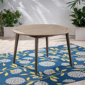 VYNXARIA acacia wood table£¬sturdy, timeless design and a water resistant finish,Gray - 1 of 4