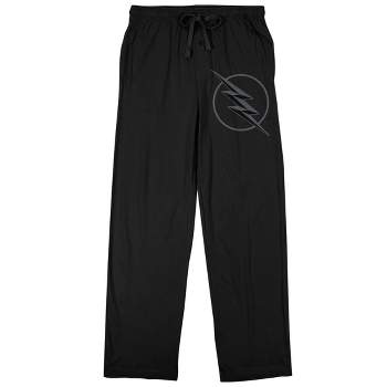 Flash Gray Superhero Logo Men's Black Sleep Pajama Pants