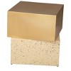 Side Table Gold & Beige 20.1"H – Modern Square Electroplated Iron Table with Faux Terrazzo Top By Zuo Modern - 3 of 4