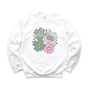 Simply Sage Market Women's Graphic Sweatshirt Stay Gold Lucky Shamrocks St. Patrick's Day - 1 of 3