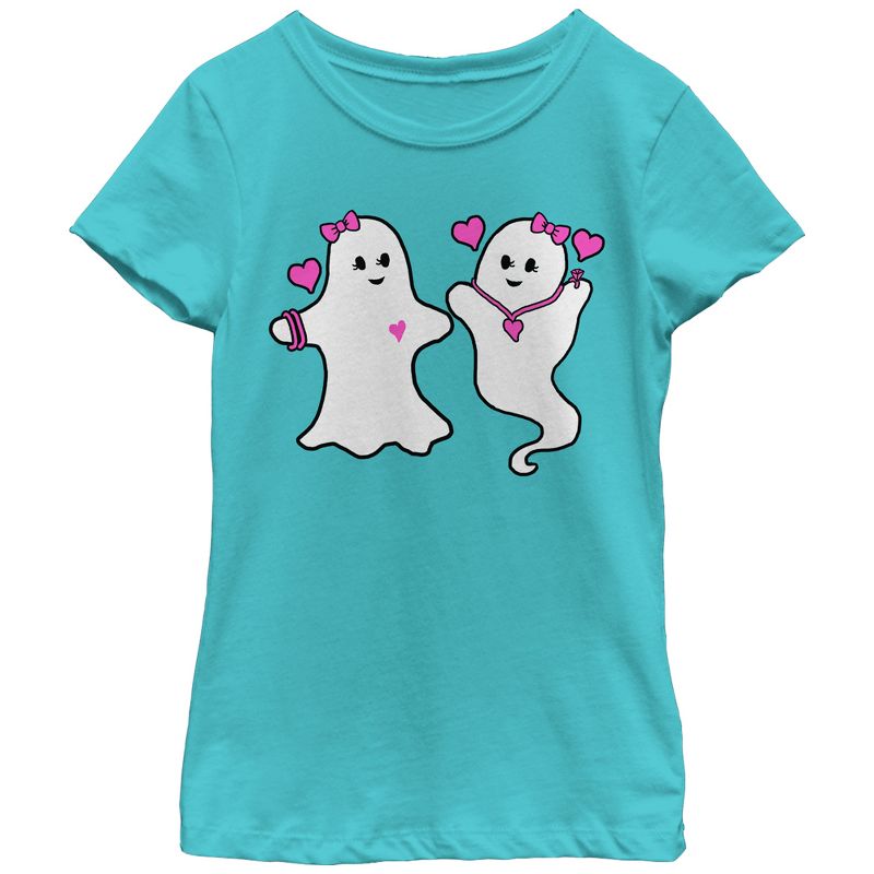 Girl's Lost Gods Halloween Fashion Forward Ghosts T-Shirt, 1 of 4