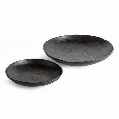 Plum & Post Ashwin Decorative Bowls, Set of 2 - Black, Cast Aluminum