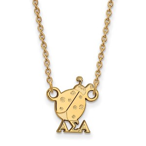 Black Bow Jewelry 14k Yellow Gold Plated Sterling Silver Alpha Sigma Alpha Greek Life Necklace 18 Inch - 1 of 4