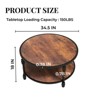 GustoWave Small Round Table, 2 Tier Center Table with Storage Shelf & Metal Frame for Living Room, Bedroom, Home Office, Rustic Brown - 2 of 4