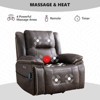 Bestier Massage & Heat Recliner Chair, Wide Leather Upholstered Swivel Lounger with Cup Holder and Pocket, Brown - 4 of 4