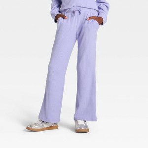Girls' Ribbed Flare Pants - Cat & Jack ™ - 1 of 3