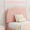 Twin Upholstered Smart LED Bed Frame with Adjustable Bear Headboard, Velvet Princess Platform, Pink - 4 of 4