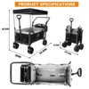 DOMETOUR Collapsible 140L Wagon Cart w/ Canopy, Brake & Cooler Bag, Foldable All-Terrain Wagon for Camping, Beach & Shopping - 4 of 4