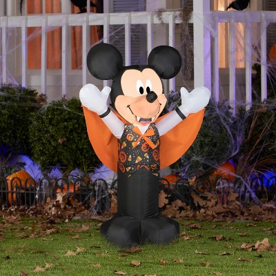 3.5 ft Black and Orange Inflatable Vampire Mickey Mouse