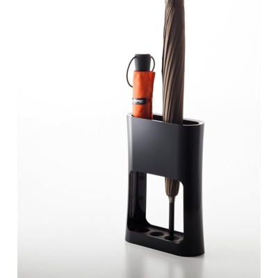 Compact Black Plastic Oval Umbrella Stand