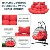 LeisureMod Modern Upholstered 2 Person Hanging Egg Swing Cushion with Headrest Large Breathable Folding Cushion - 2 of 4