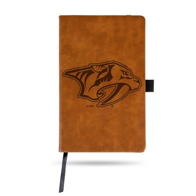 NHL Nashville Predators Laser Engraved Brown Leather Padfolio