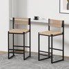 NicBex Set of 2 Bar Stools for Kitchen Island,Paper Rope Woven Counter Bar Stools with Footrests,Bar Chairs for Dining Rooms,Kitchens,Islands - 2 of 4