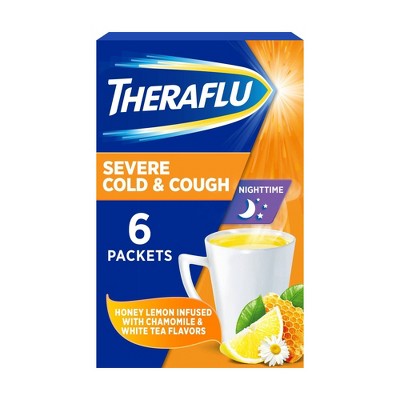 Theraflu Nighttime Severe Cold & Cough Relief Powder - Acetaminophen - Honey Lemon - 6ct