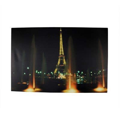 Northlight LED Lighted Eiffel Tower with Fountains Canvas Wall Art 15.75" x 23.5"