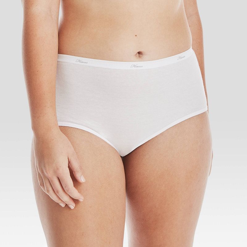 Hanes Women's Core Cotton Briefs Underwear 6pk - White, 3 of 5