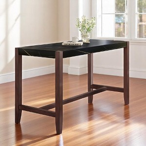 Mshliw Counter Height Bar Dining Table, 47.5" Faux Marble Rectangular Table with Rubberwood Legs, Sofa Table, Tall Kitchen Table (only table) - 1 of 4