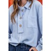 August Sky Women's Spread Collar Half Button Up Knit Pullover - 4 of 4