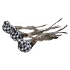 Northlight Plaid Clip-On Canary Bird Christmas Ornaments - 9.75" - Black and White - Set of 3 - 4 of 4