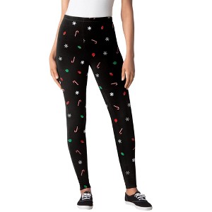 Woman Within Petite Stretch Cotton Printed Legging - 1 of 3