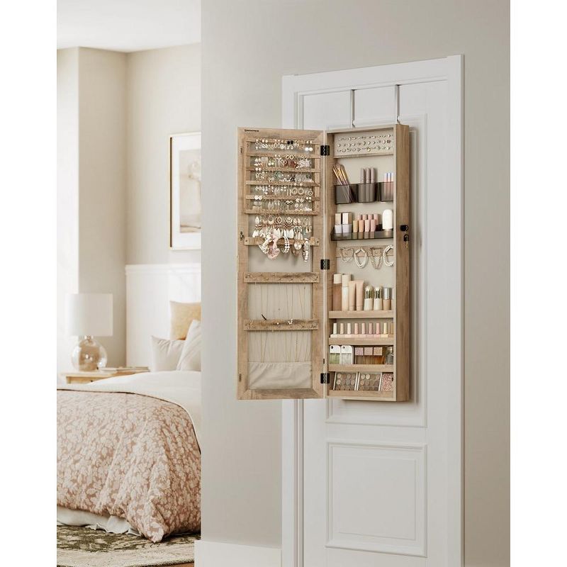 SONGMICS Jewelry Cabinet Storage Wall-Mounted Jewelry Organizer Armoire Full-Length Mirror, 3 of 7
